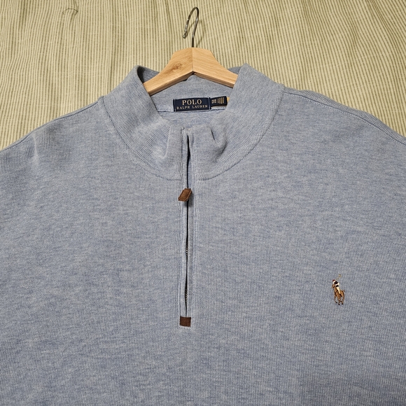 Polo by Ralph Lauren Men's Gray Quarter-Zip Shirt - Picture 2 of 5